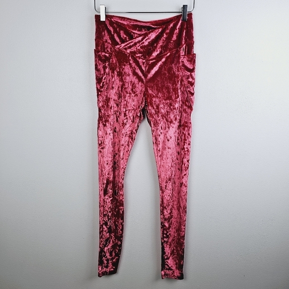 Fabletics High-Waisted Crushed Velour Crossover Leggings NWT Large Tall - Picture 4 of 15